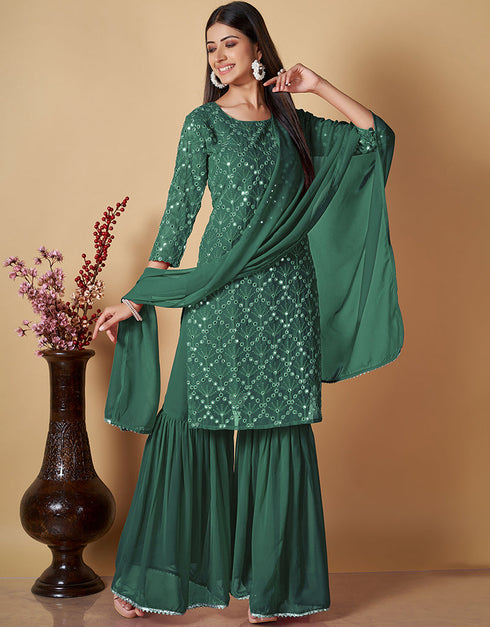sleek mint green georgette heavy designer suit collection here with mint green georgette 13427-prt19290 Front View