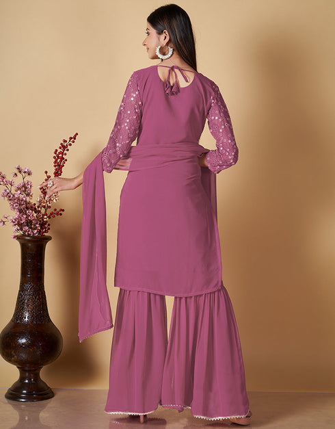 modern pink georgette heavy designer suit collection here with pink georgette 13427-prt19291 Close-up View