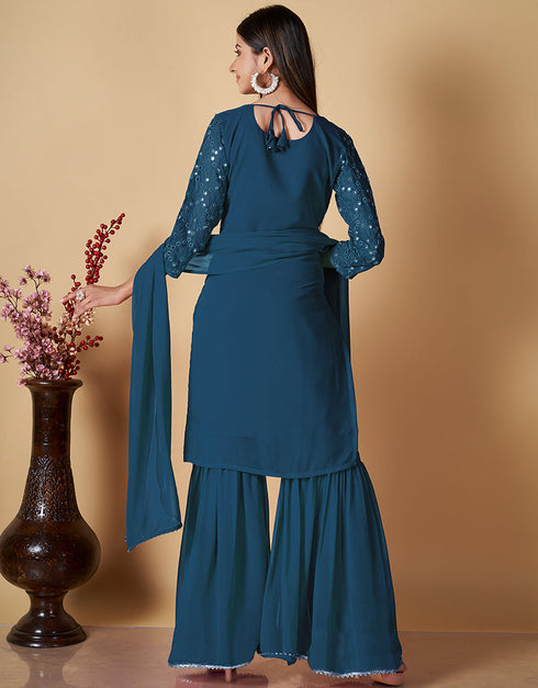 sophisticated rama georgette heavy designer suit collection here with rama georgette 13427-prt19292 Close-up View