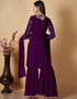 contemporary wine georgette heavy designer suit collection here with wine georgette 13427-prt19294 Close-up View