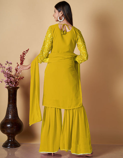 classy yellow georgette heavy designer suit collection here with yellow georgette 13427-prt19295 Close-up View