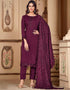 chic wine rangoli silk heavy designer suit collection here with wine rangoli silk 13439-prt19374 Close-up View