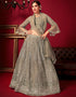 modern grey net with silk trendy designer party wear lehenga choli with grey net with silk 13446-prt19408 Front View