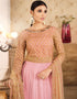 elegant peach net designer party wear readymade salwar suit with peach santoon 13447-prt19416 Front View