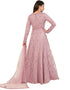 sleek pink net designer party wear readymade salwar suit with pink japan satin 13448-prt19418 Front View