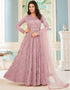 sleek pink net designer party wear readymade salwar suit with pink japan satin 13448-prt19418 Front View