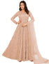 modern peach net designer party wear readymade salwar suit with peach japan satin 13448-prt19419 Back View