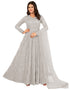 glamorous light grey net designer party wear readymade salwar suit with light grey japan satin 13448-prt19421 Back View
