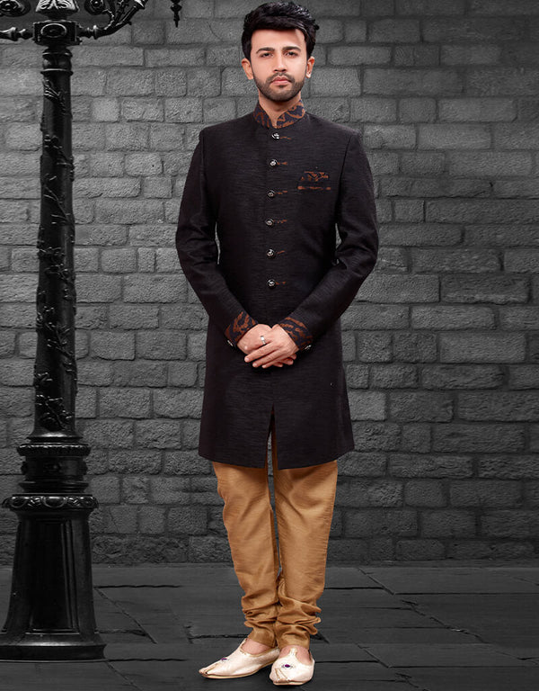Black Kurta Imported Silk Churidar