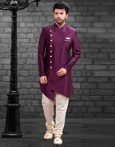 Wine Kurta Imported Silk Churidar