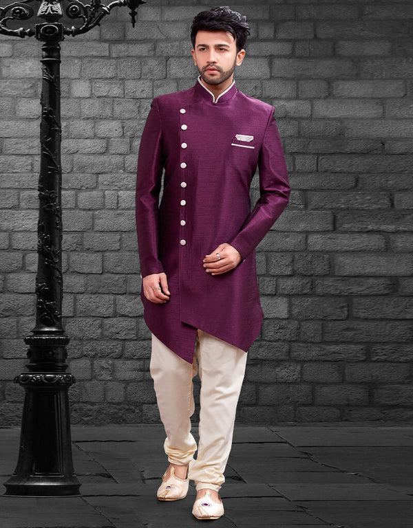 Wine Kurta Imported Silk Churidar