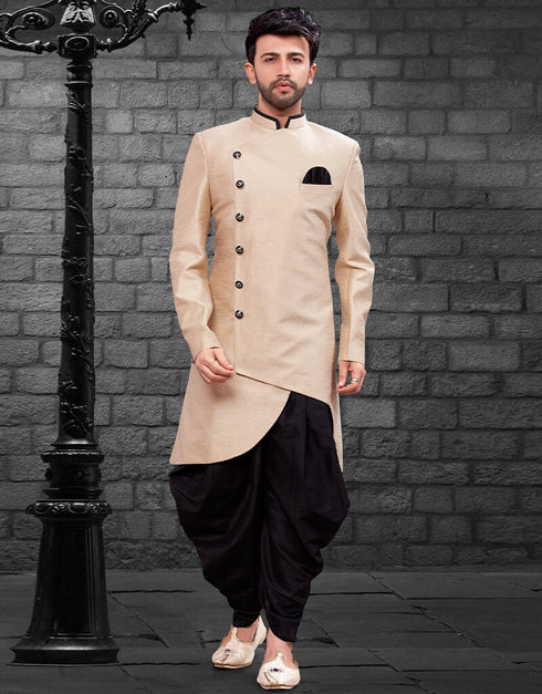 Gold Kurta Imported Silk Dhoti Pant