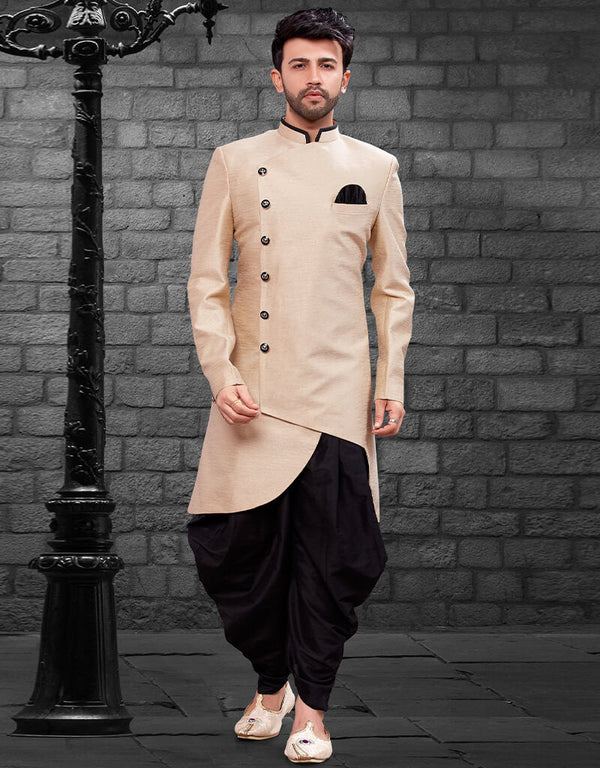 Gold Kurta Imported Silk Dhoti Pant