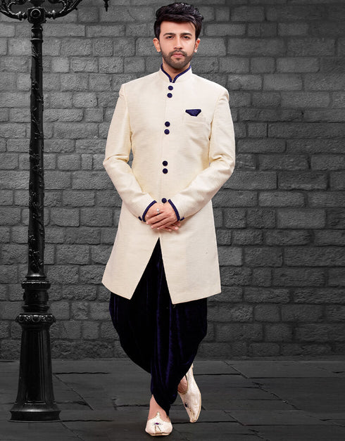Cream Kurta Imported Silk Dhoti Pant