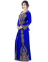 Arabic Royal Blue Georgette Pearl Embroidery Kaftan