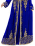 Designer Royal Blue Georgette Hand Zari Embroidery Kaftan