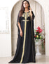 Dubai Black Georgette Stones Embroidery Farasha