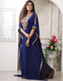Arabic Dark Blue Georgette Stones Embroidery Farasha