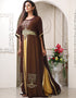 Trendy Brown Georgette Stones Embroidery Farasha