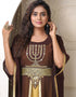 Trendy Brown Georgette Stones Embroidery Farasha