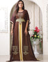 Trendy Brown Georgette Stones Embroidery Farasha