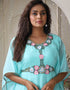 Dubai MintGreen Georgette Stones Embroidery Farasha