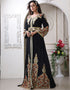 Muslim Black Georgette Stone Embroidery Moroccan