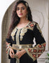 Muslim Black Georgette Stone Embroidery Moroccan