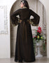 Modest Black Georgette Stone Embroidery Moroccan