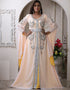 Women White Georgette Stone Embroidery Moroccan