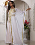 Modern White Georgette Stone Embroidery Moroccan