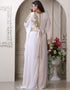 Modern White Georgette Stone Embroidery Moroccan
