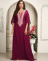 Dubai Violet Georgette Stones Embroidery Farasha