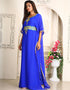 Islamic Blue Georgette Stones Embroidery Farasha