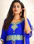 Islamic Blue Georgette Stones Embroidery Farasha