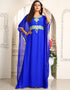 Islamic Blue Georgette Stones Embroidery Farasha