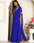Arabic Blue Georgette Stones Embroidery Farasha
