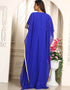 Arabic Blue Georgette Stones Embroidery Farasha