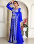 Muslim Blue Georgette Stone Embroidery Moroccan