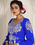 Muslim Blue Georgette Stone Embroidery Moroccan