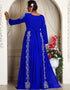 Muslim Blue Georgette Stone Embroidery Moroccan