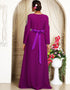 Modest Purple Georgette Stone Embroidery Moroccan