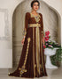 Islamic Brown Georgette Stone Embroidery Moroccan