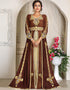 Islamic Brown Georgette Stone Embroidery Moroccan