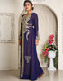 Muslimah Dark Blue Georgette Stone Embroidery Moroccan