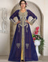 Muslimah Dark Blue Georgette Stone Embroidery Moroccan