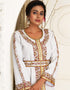 Modern Light Grey Georgette Stone Embroidery Moroccan