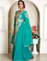 Dubai SeaGreen Georgette Stone Embroidery Moroccan