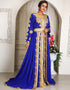 Modest Blue Georgette Stone Embroidery Moroccan