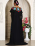 Islamic Black Georgette Stone Embroidery Moroccan